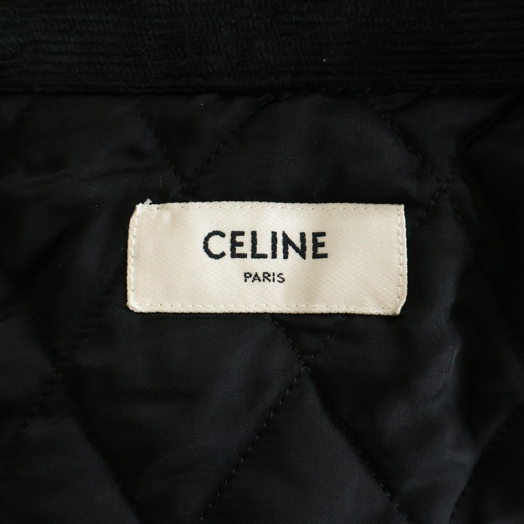 CELINE(セリーヌ) 23AW バックロゴパッチ コーデュロイ リンス ジャケット ブラック 2Q772580W.07IN