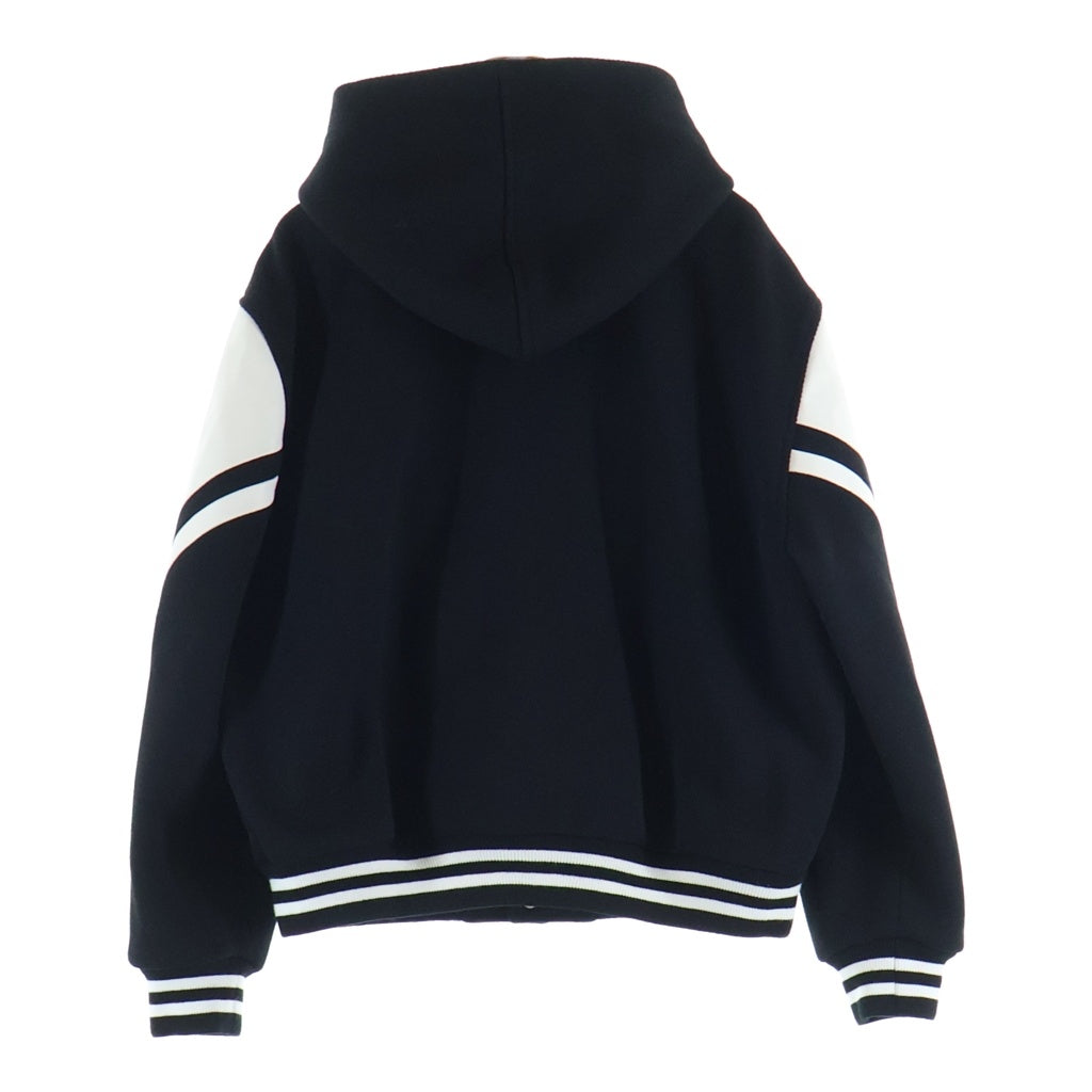 CELINE(セリーヌ) Cパッチロゴ フード付きテディジャケット ブルゾン スタジャン ブラック RVOKL896C.38NO.48