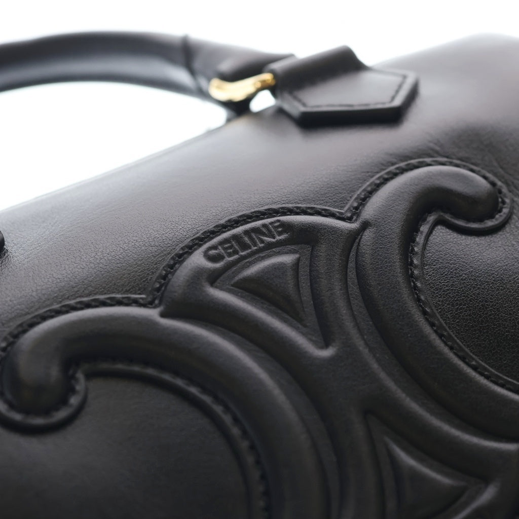 CELINE(セリーヌ) トリオンフ スムースカーフスキン スモールボストンバッグ ショルダーバッグ ブラック 113773DU3.38NO レディース