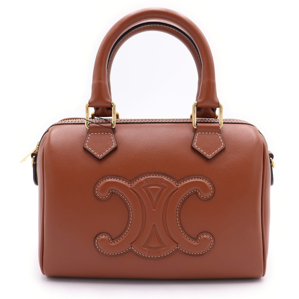CELINE(セリーヌ) トリオンフ スムースカーフスキン スモール ボストンバッグ ショルダーバッグ ブラウン 113773DU3.04LU レディース