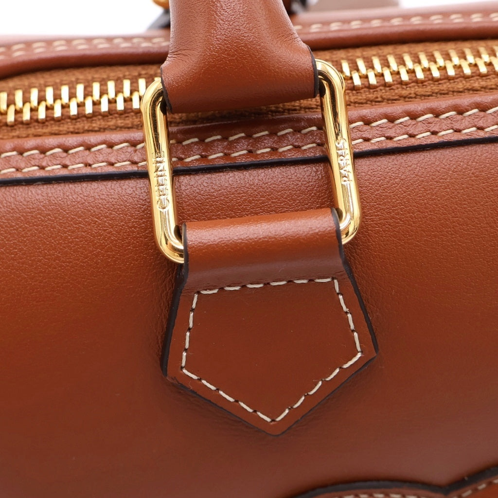 CELINE(セリーヌ) トリオンフ スムースカーフスキン スモール ボストンバッグ ショルダーバッグ ブラウン 113773DU3.04LU レディース