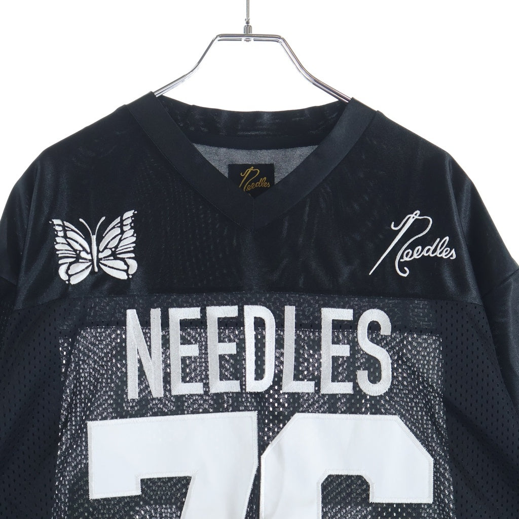 Needles(ニードルス) ×25SS BEAMS Football Tee メッシュTシャツ 半袖Tシャツ カットソー ブラック