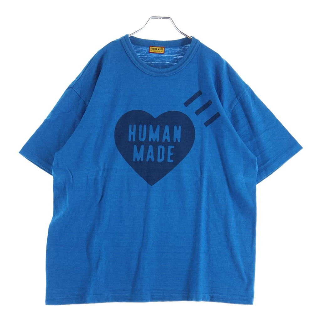 HUMAN MADE(ヒューマンメイド) ハートロゴプリント 半袖Tシャツ カットソー クルーネック ブルー