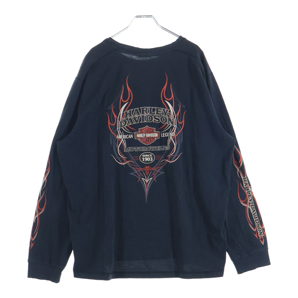 VINTAGE(ヴィンテージ) Harley-Davidson Flame Pattern L/S T-Shirt ハーレーダビッドソン フレイムパターン 長袖Tシャツ ロンT ブラック