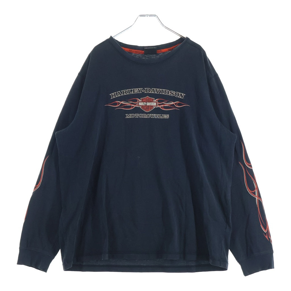 VINTAGE(ヴィンテージ) Harley-Davidson Flame Pattern L/S T-Shirt ハーレーダビッドソン フレイムパターン 長袖Tシャツ ロンT ブラック