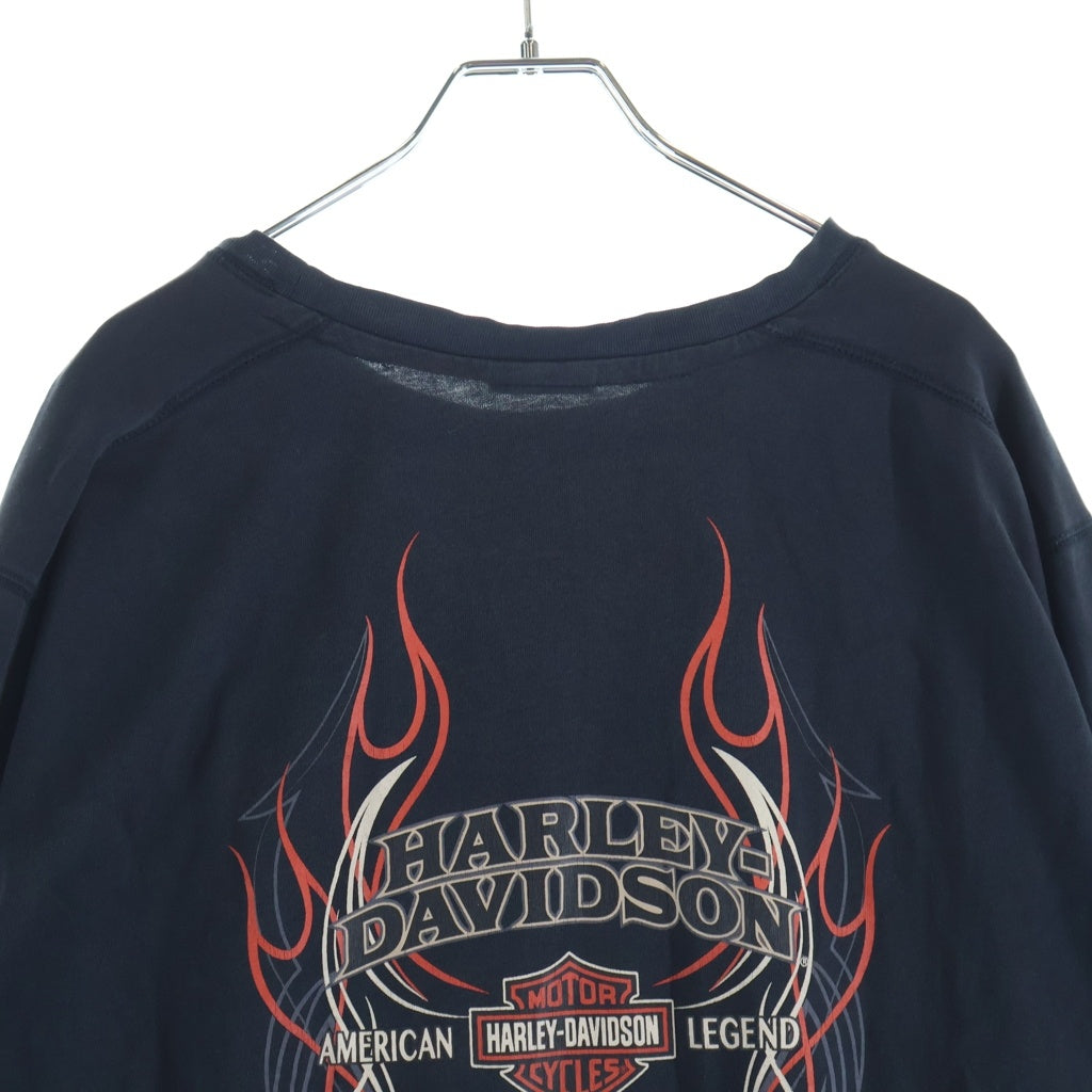 VINTAGE(ヴィンテージ) Harley-Davidson Flame Pattern L/S T-Shirt ハーレーダビッドソン フレイムパターン 長袖Tシャツ ロンT ブラック
