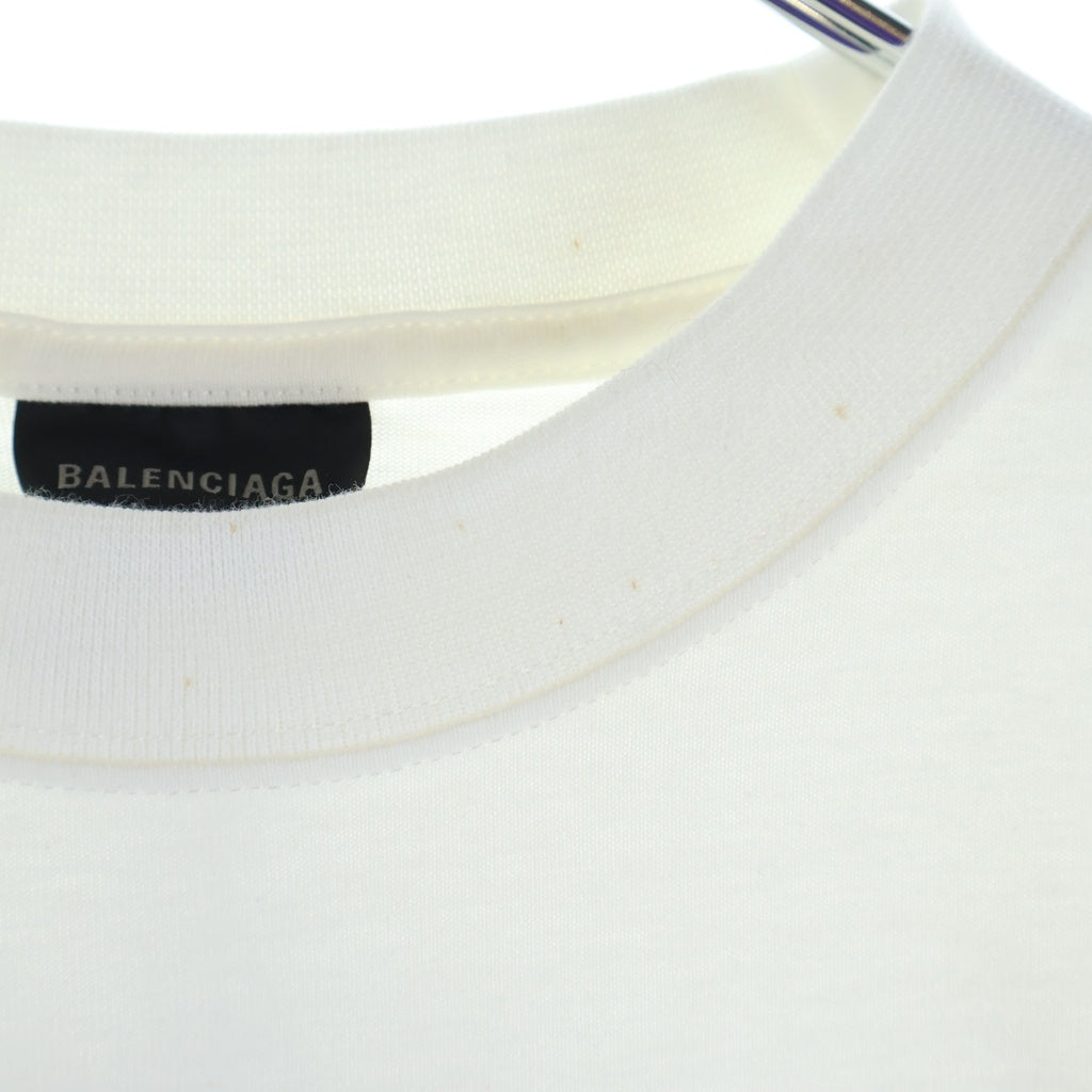 BALENCIAGA(バレンシアガ) Diy Metal T-Shirt メタルロゴ ダメージ加工半袖Tシャツ ホワイト 641675 TPVO2