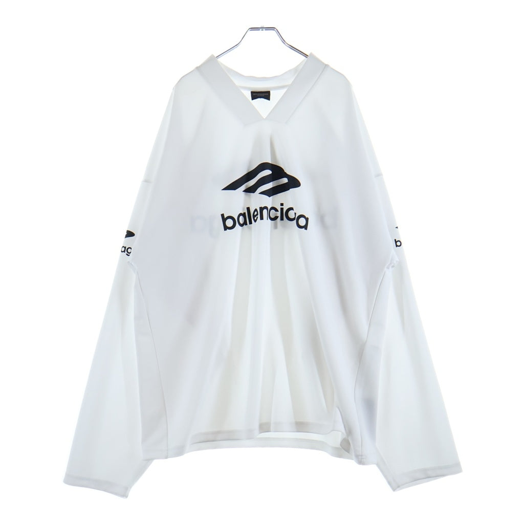 BALENCIAGA(バレンシアガ) 3B Sports Icon Ski Long Sleeve T-Shirt スキーウェア Vネック 長袖Tシャツ ホワイト 779988 TPVQ5