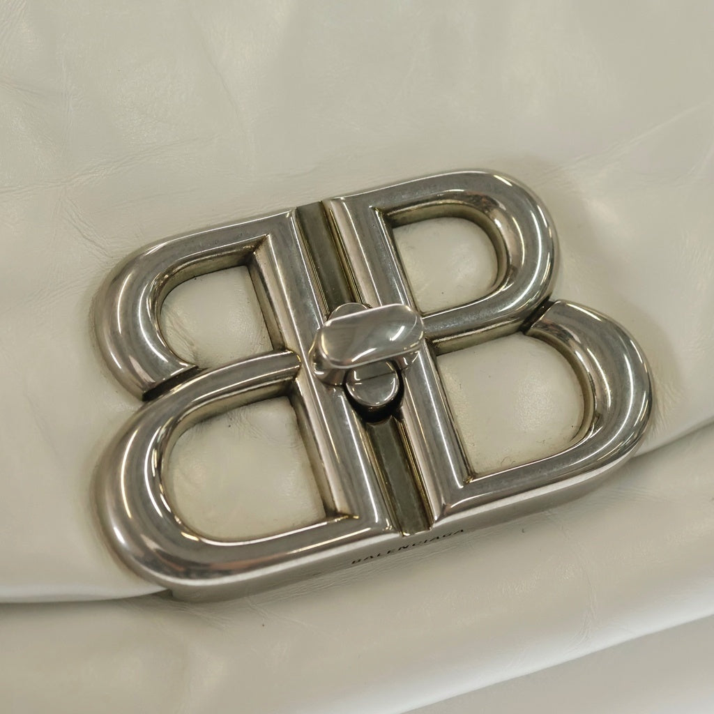 BALENCIAGA(バレンシアガ) Monaco Sling Bag モナコ レザーハンドバッグ ホワイト 787896 レディース