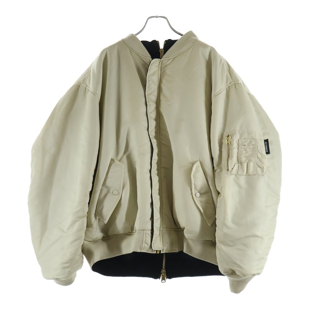 VETEMENTS(ヴェトモン) ×ALPHA Double Zip Bomber Jacket アルファ インダストリーズ ダブルジップ リバーシブルボンバージャケット ブラック/ベージュ UE63JA121B