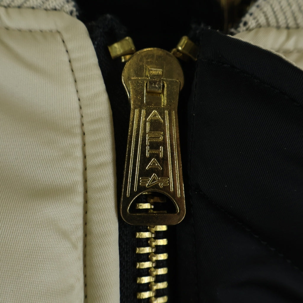 VETEMENTS(ヴェトモン) ×ALPHA Double Zip Bomber Jacket アルファ インダストリーズ ダブルジップ リバーシブルボンバージャケット ブラック/ベージュ UE63JA121B