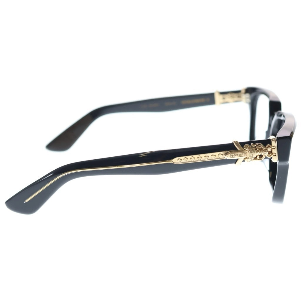CHROME HEARTS(クロムハーツ) VAGILLIONAIRE 2 ダガーテンプル ウェリントンアイウェア 眼鏡 ブラック/ゴールド