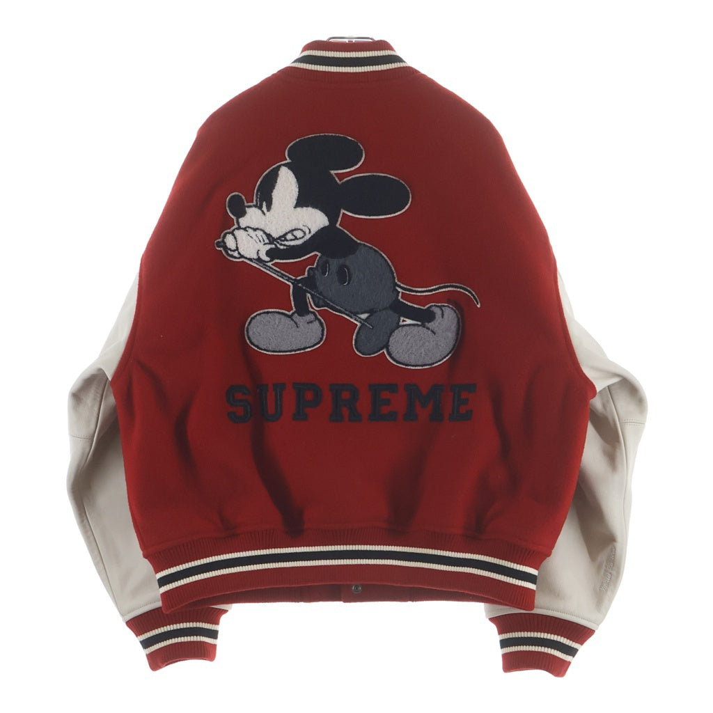 SUPREME(シュプリーム) 25AW ×Number (N)ine x Mickey Mouse Varsity Jacket ナンバーナイン ミッキーマウス ヴァーシティジャケット スタジャン レッド