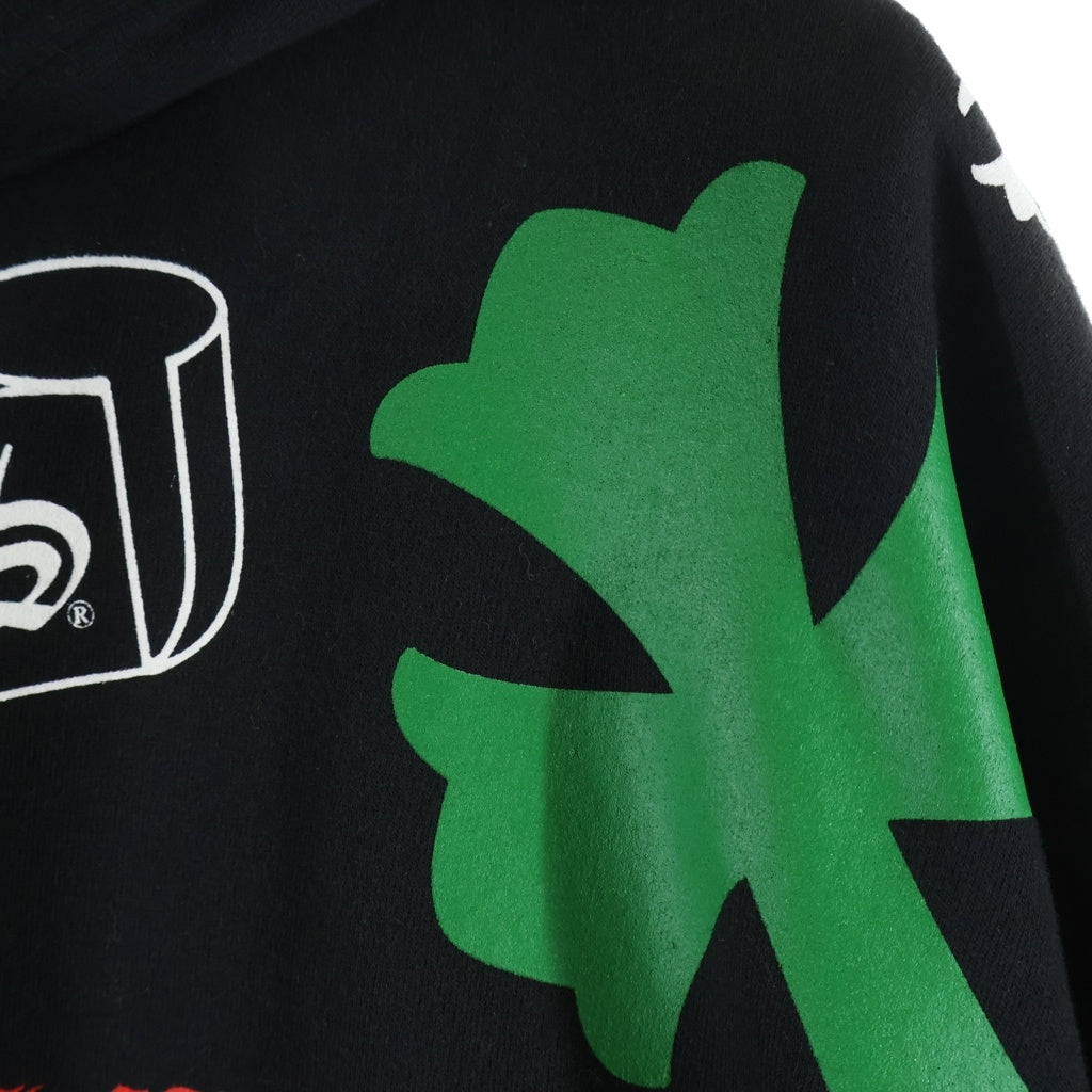 CHROME HEARTS(クロムハーツ) STENCIL HOODIE ステンシル 総柄 プルオーバースウェットパーカー フーディー ブラック