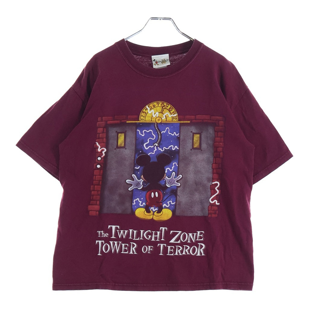 VINTAGE(ヴィンテージ) 90S Disney The Twilight Zone Tower Of Terror T-Shirt ディズニー タワーオブテラー 半袖Tシャツ バーガンディー