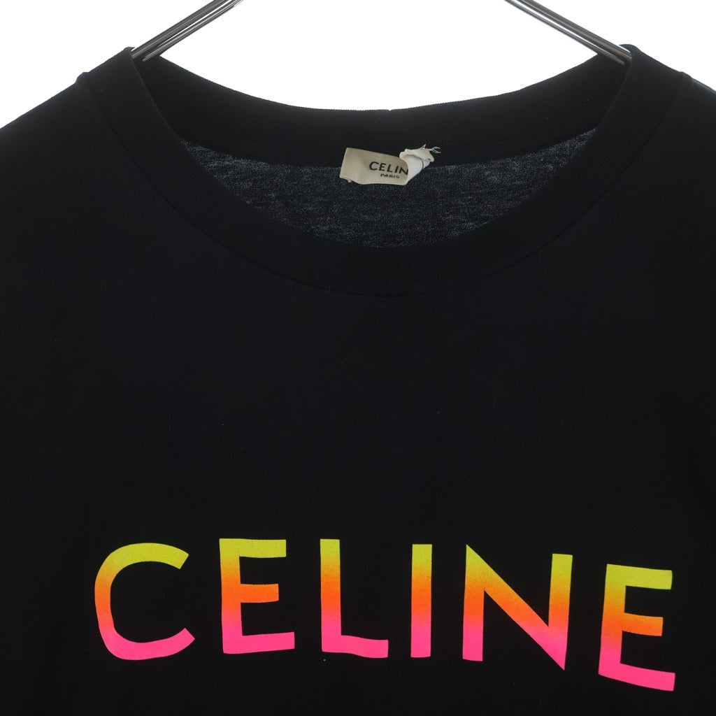CELINE(セリーヌ) 22SS グラデーションロゴプリント 半袖Tシャツ カットソー クルーネック ブラック 2X10B671Q