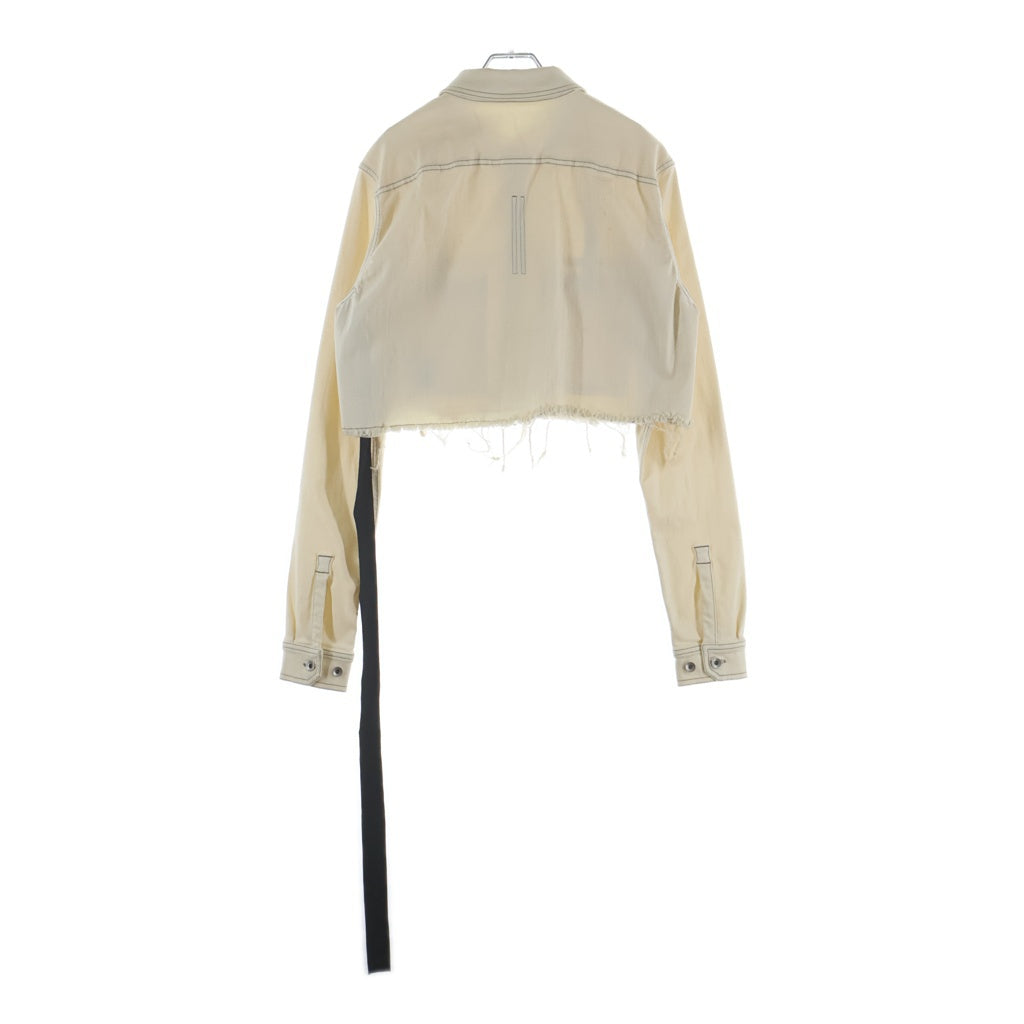 Rick Owens DRKSHDW(リックオウエンス ダークシャドウ) 22SS Cropped Outershirt クロップド アウターシャツ ジャケット アイボリー レディース DS01B7701-SDW