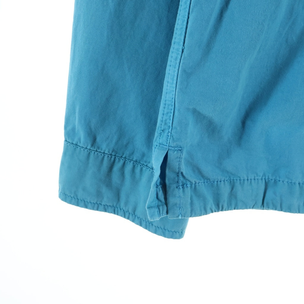STONE ISLAND(ストーンアイランド) Old Effect Canvas Overshirt ロゴワッペン フェード加工 ジップアップ長袖シャツ ブルー 7215114WN