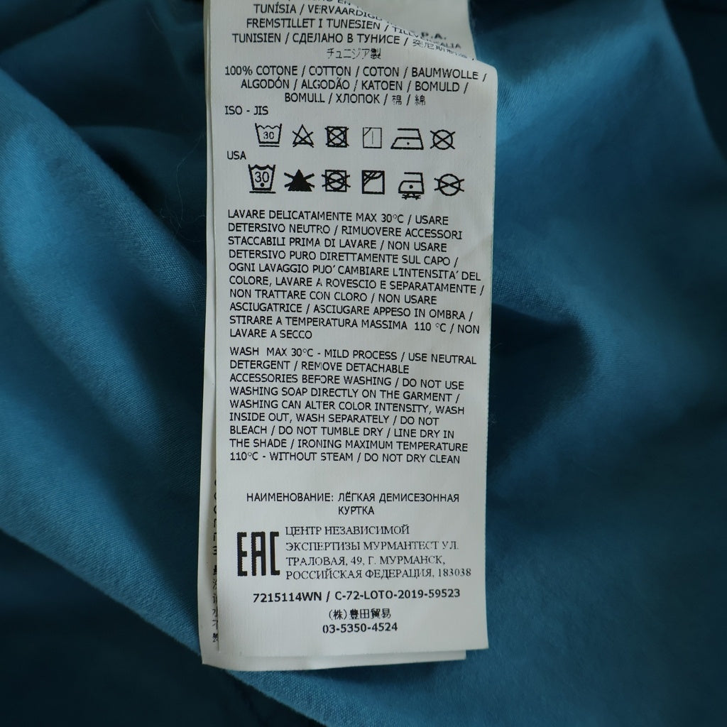 STONE ISLAND(ストーンアイランド) Old Effect Canvas Overshirt ロゴワッペン フェード加工 ジップアップ長袖シャツ ブルー 7215114WN
