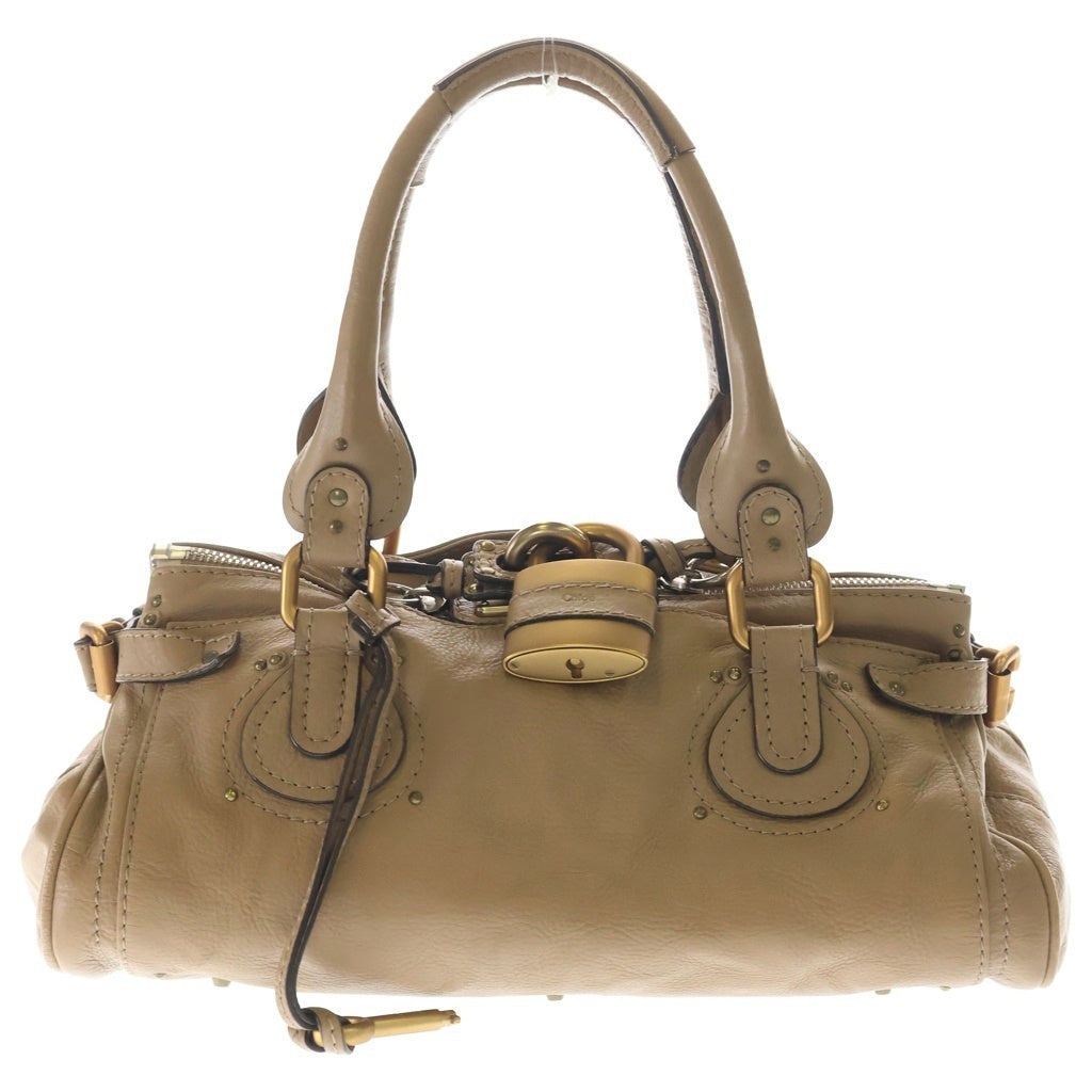 Chloe(クロエ) パディントン ハンドバッグ ブラウン レザー シルバー×ゴールド金具 レディース