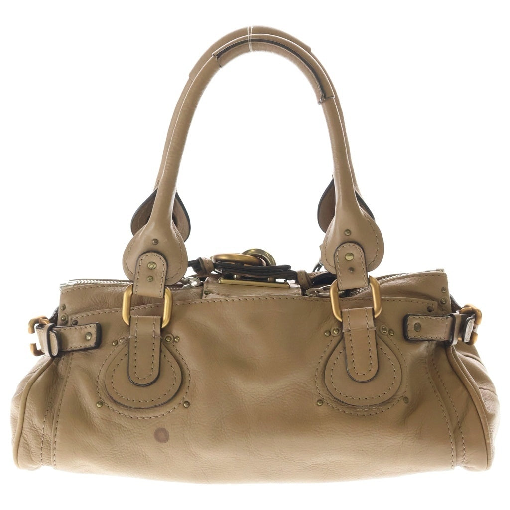 Chloe(クロエ) パディントン ハンドバッグ ブラウン レザー シルバー×ゴールド金具 レディース