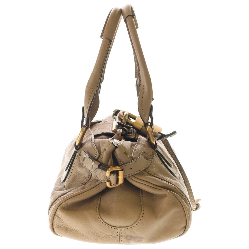Chloe(クロエ) パディントン ハンドバッグ ブラウン レザー シルバー×ゴールド金具 レディース