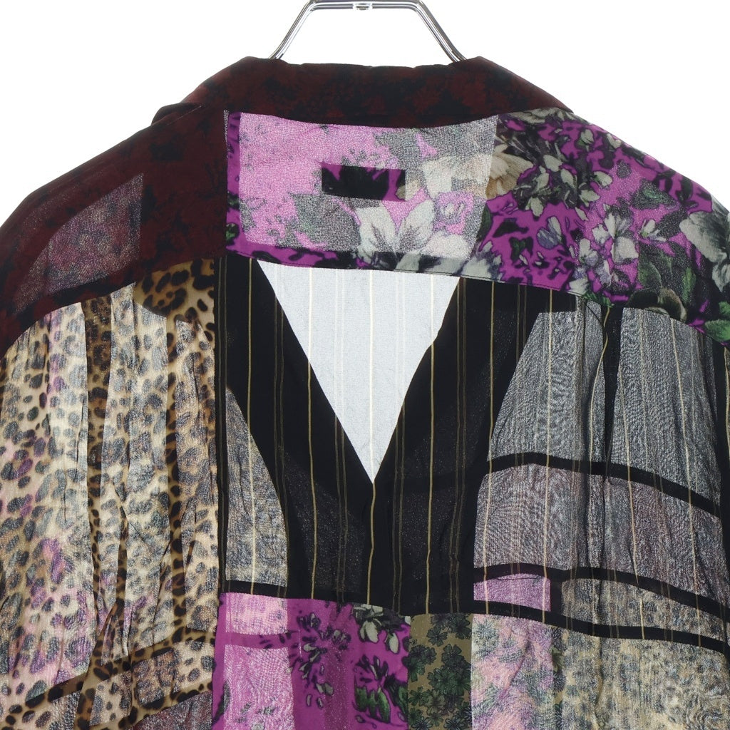 DRIES VAN NOTEN(ドリスヴァンノッテン) 23SS パッチワーク 半袖開襟シャツ オープンカラーシャツ マルチ