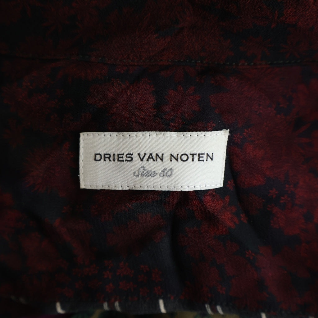 DRIES VAN NOTEN(ドリスヴァンノッテン) 23SS パッチワーク 半袖開襟シャツ オープンカラーシャツ マルチ