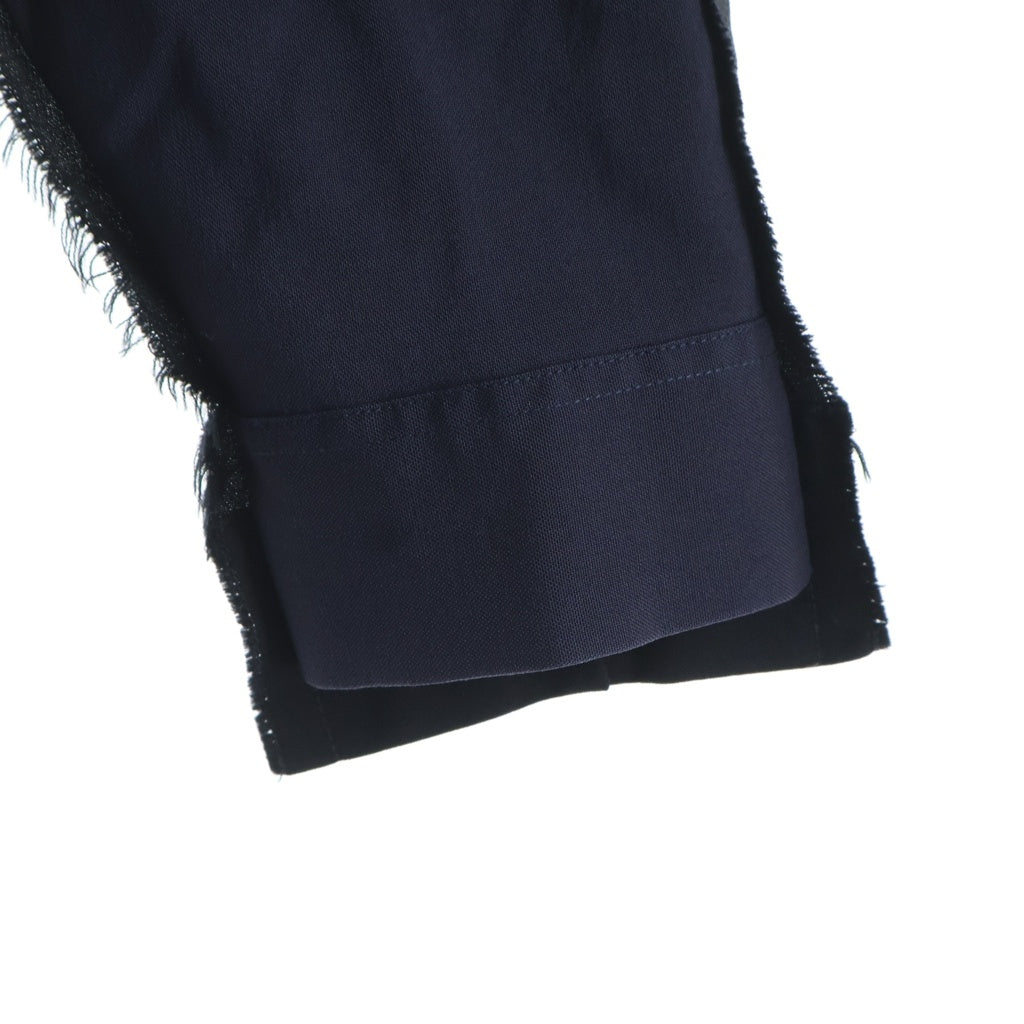 MARNI(マルニ) トロピカルウール ドッキング ロングスリーブ長袖シャツ CUMU0278UDTW839 ネイビー/ブラック