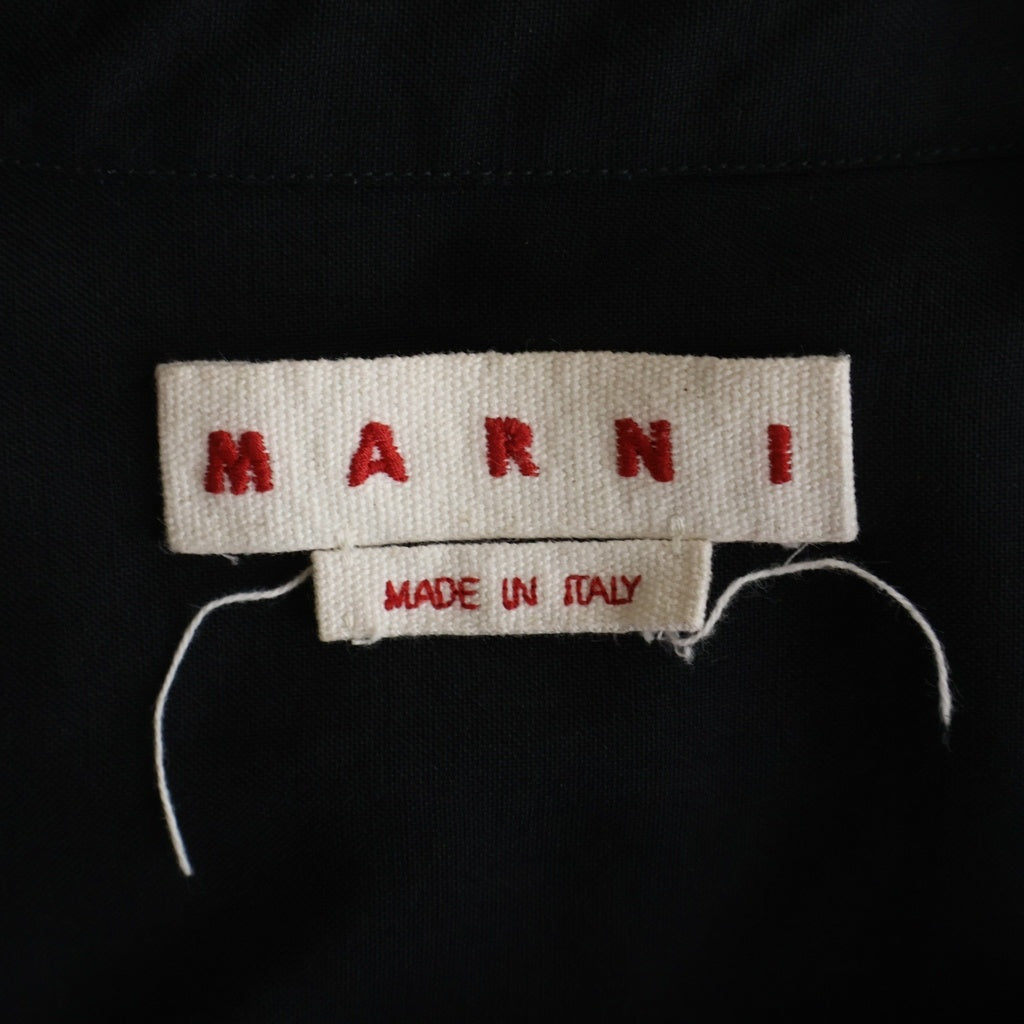 MARNI(マルニ) トロピカルウール ドッキング ロングスリーブ長袖シャツ CUMU0278UDTW839 ネイビー/ブラック