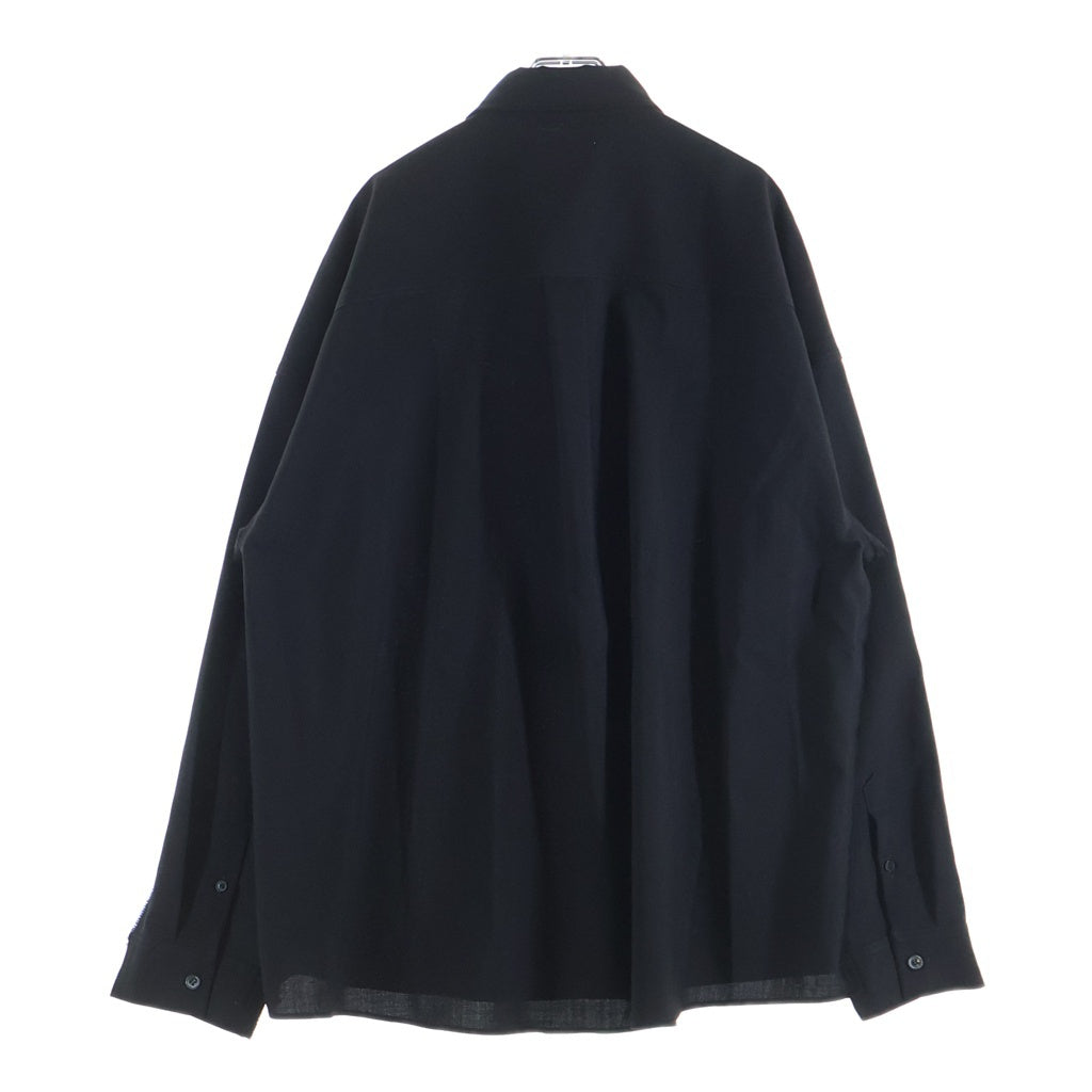 MARNI(マルニ) トロピカルウール ドッキング ロングスリーブ長袖シャツ CUMU0278UDTW839 ネイビー/ブラック