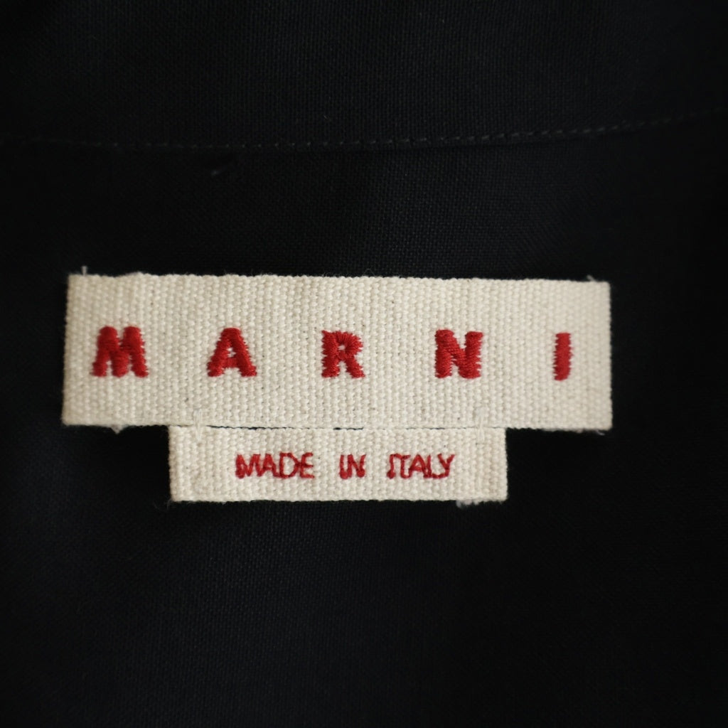 MARNI(マルニ) トロピカルウール ドッキング ロングスリーブ長袖シャツ CUMU0278UDTW839 ネイビー/ブラック