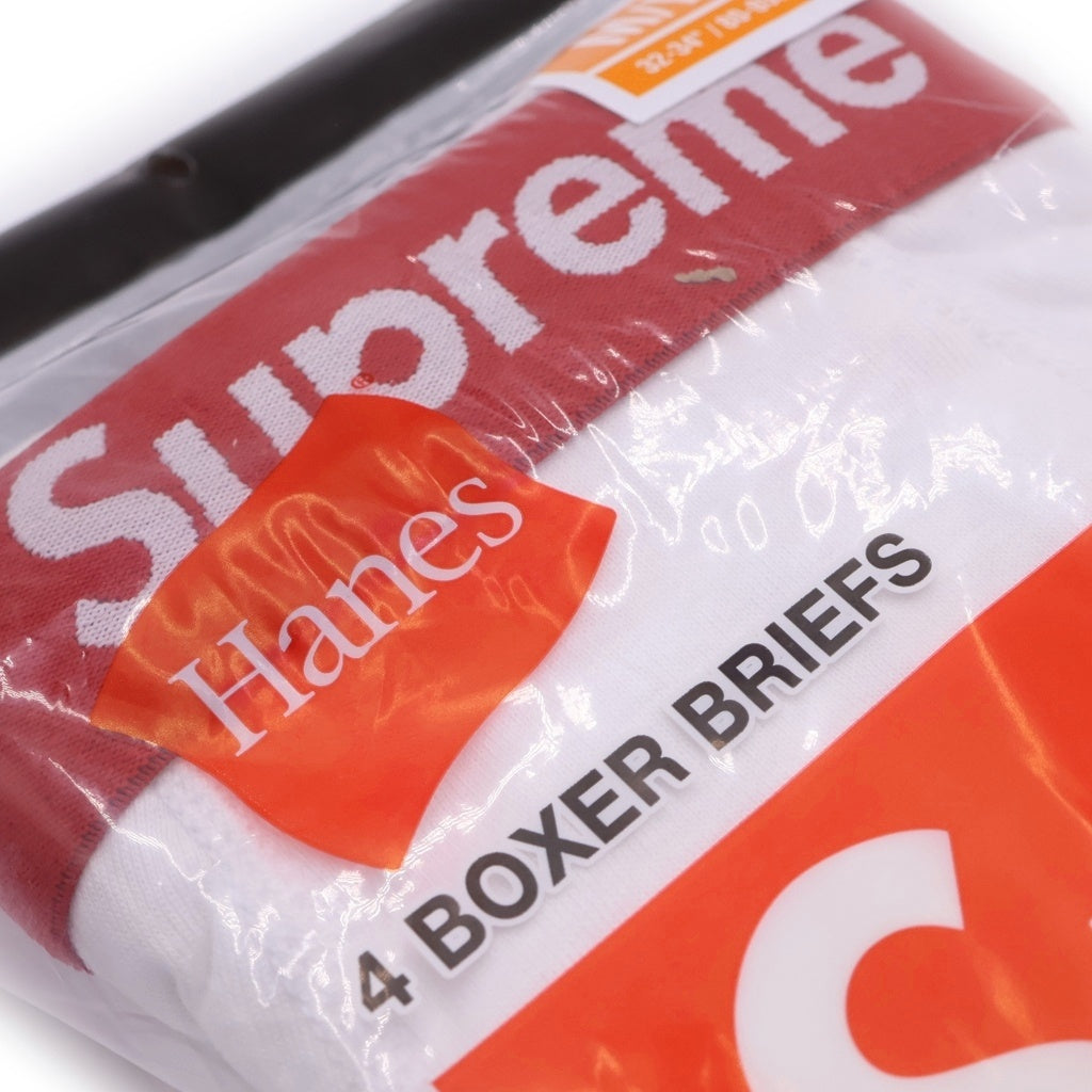 SUPREME(シュプリーム) Hanes Boxer Briefs (4 Pack)White ヘインズ ボクサーブリーフ パンツ アンダーウェア 4点セット ホワイト(M・White)