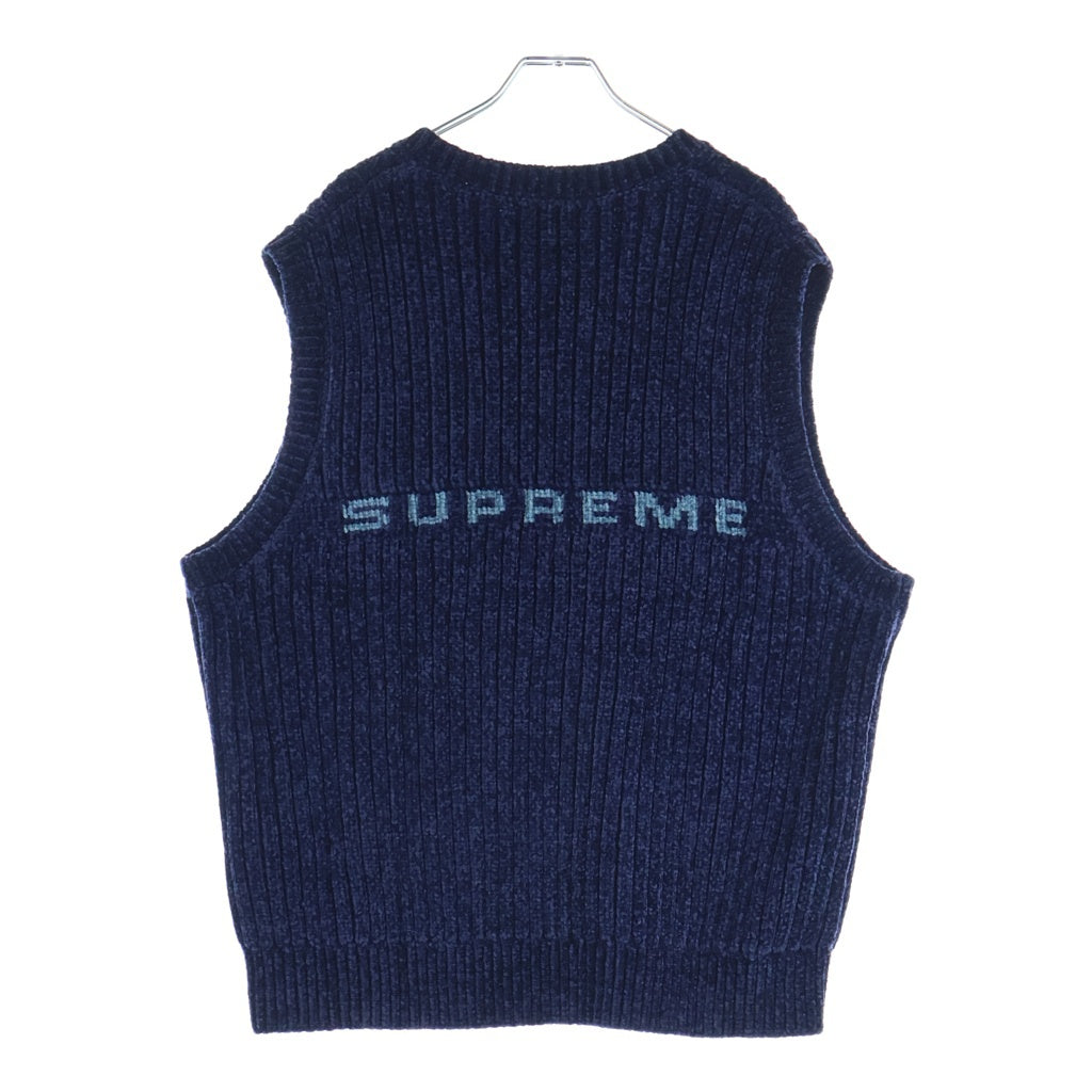 SUPREME(シュプリーム) 24AW Chenille Sweater Vest Navy シェニール ニットセーター ベスト ネイビー