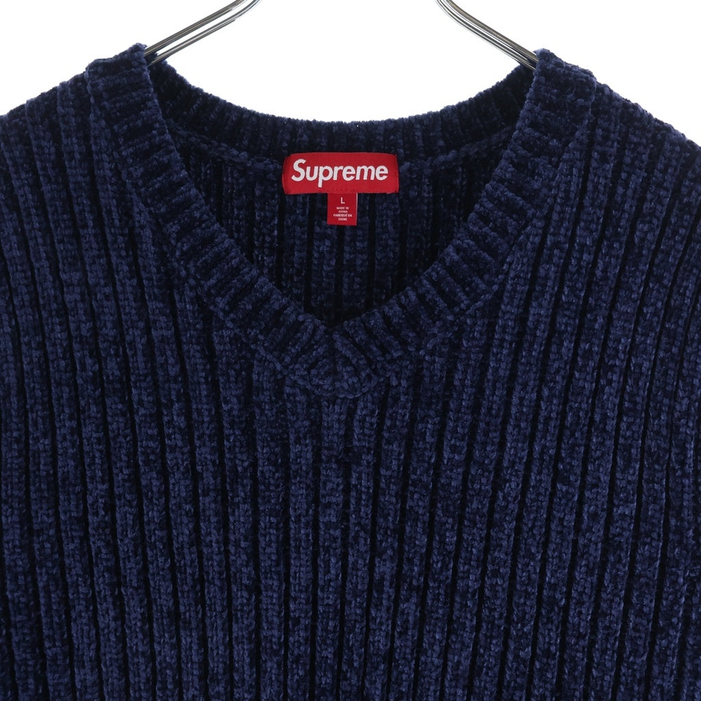 SUPREME(シュプリーム) 24AW Chenille Sweater Vest Navy シェニール ニットセーター ベスト ネイビー