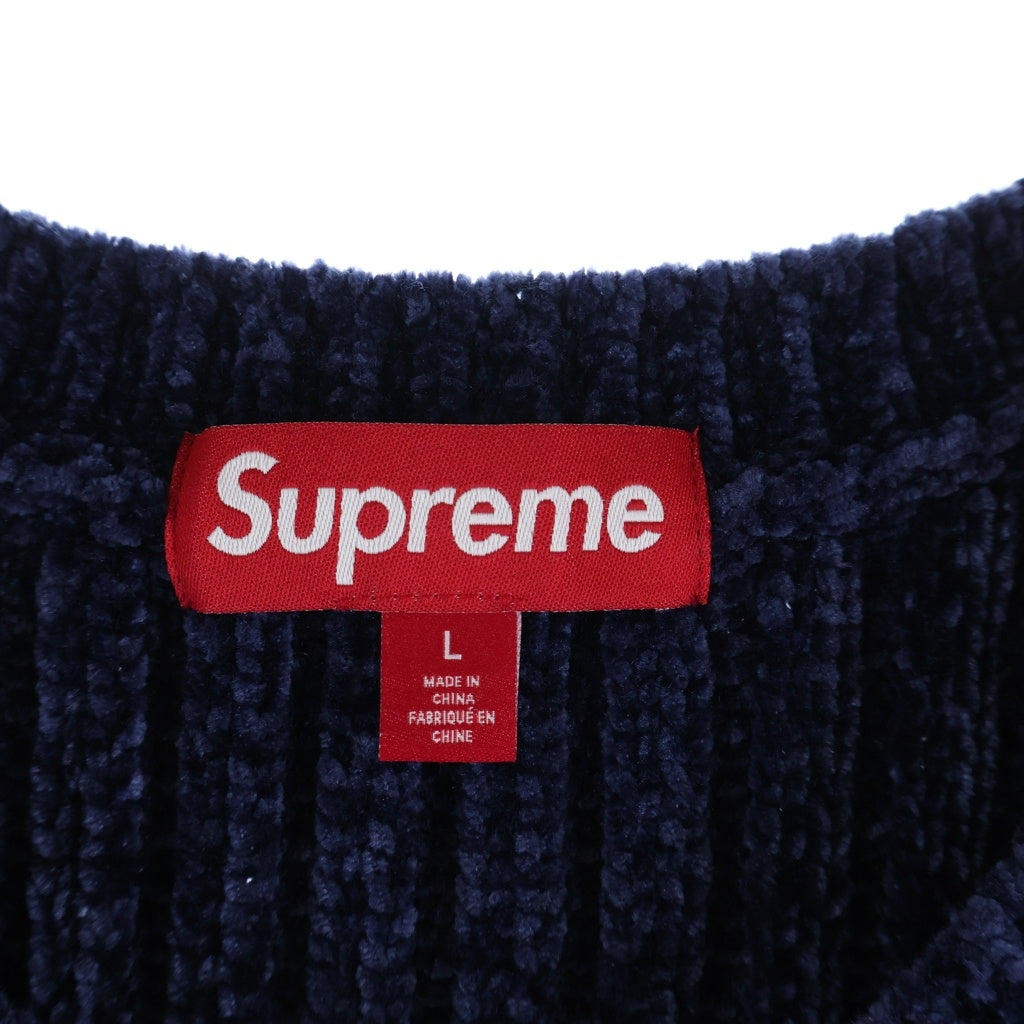SUPREME(シュプリーム) 24AW Chenille Sweater Vest Navy シェニール ニットセーター ベスト ネイビー
