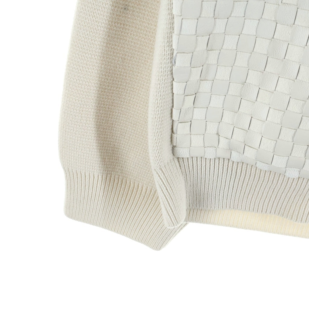 SUPREME(シュプリーム) 24AW Woven Leather Zip Up Cardigan White ウーブン レザージップアップカーディガン ホワイト