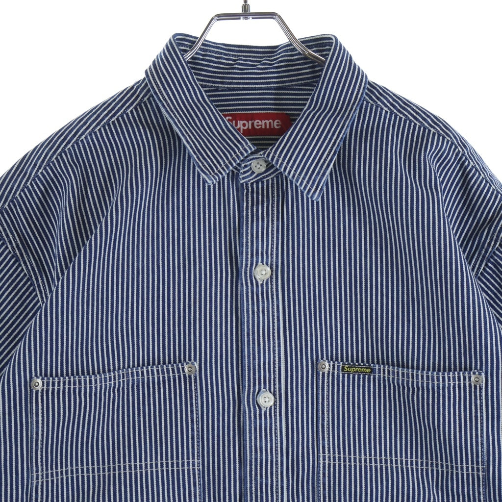 SUPREME(シュプリーム) 25SS Loose Fit S/S Denim Painter Shirt ストライプ デニムペインターシャツ 半袖シャツ インディゴ