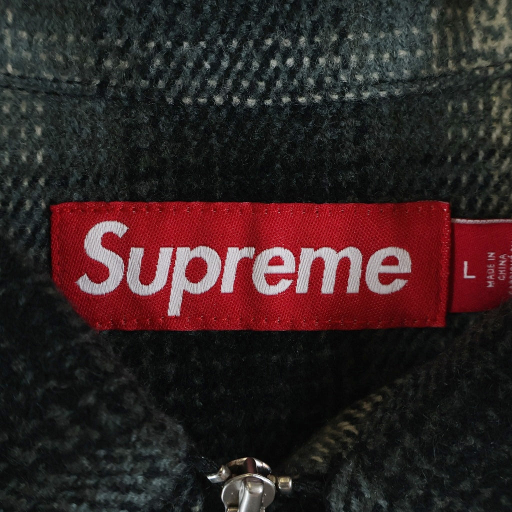 SUPREME(シュプリーム) 25AW Studded Shadow Plaid Zip Up Shirt スタッズ シャドウ プレイドジップアップ長袖シャツ ブラック