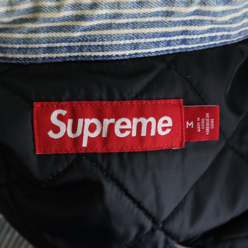 SUPREME(シュプリーム) 26SS Quilted Lined Denim Snap Shirt キルティング ストライプデニムスナップシャツ 長袖シャツ インディゴ
