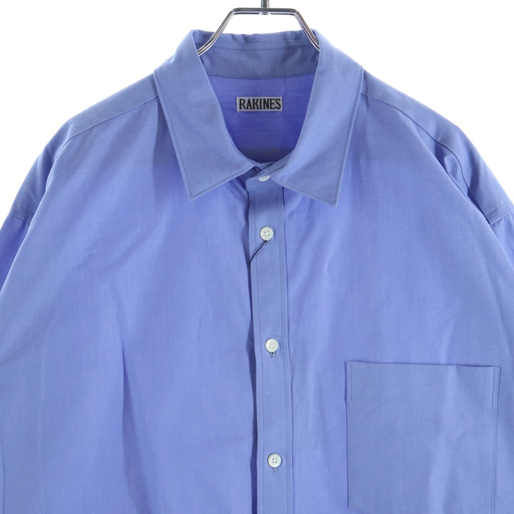 RAKINES(ラキネス) SIMPSONS POPLIN R SHIRT シンプソンズ ポップリン シャツ ポケットシャツ 襟付きシャツ ブルー 11S24SS227S