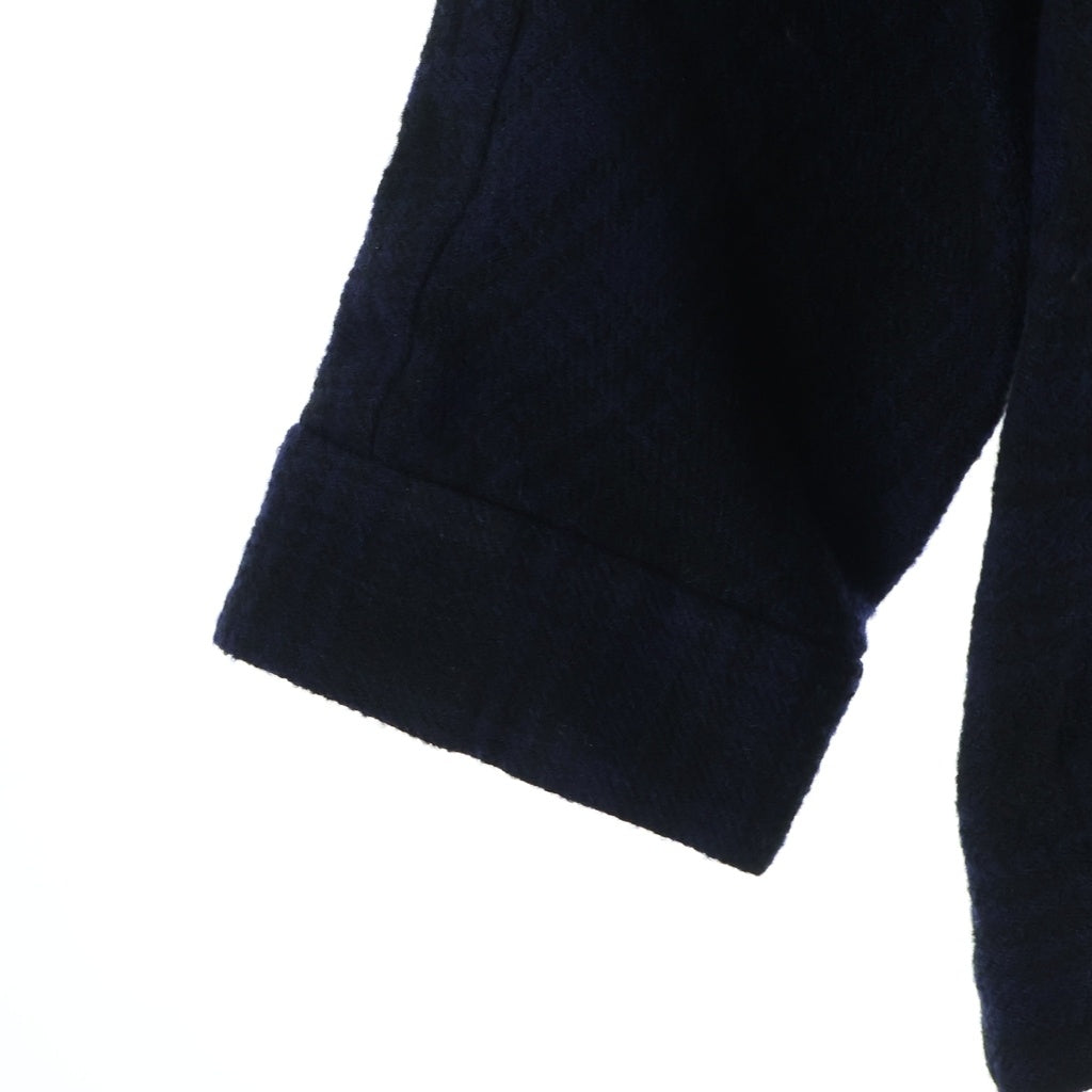 RAKINES(ラキネス) LAYER BOUCLE ROUND COLLAR JACKET ウール レイヤー ブークル ラウンド カラー ジャケット ジップアップジャケット ロングジャケット 10S23FW195J
