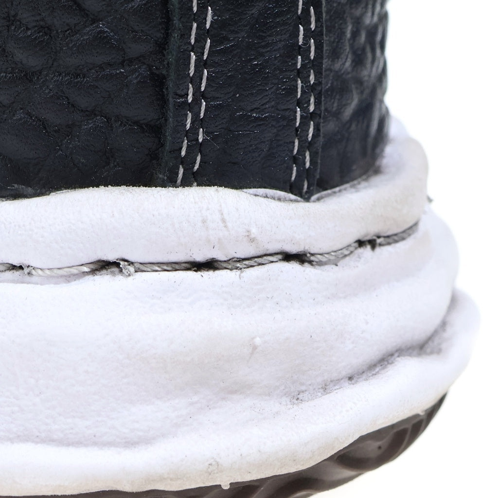 MAISON MIHARAYASUHIRO(メゾンミハラヤスヒロ) blakey puffer ブレイキーパファー ロゴエンブロイダリー レースアップ レザー スニーカー ブラック A15FW730 A15FW730