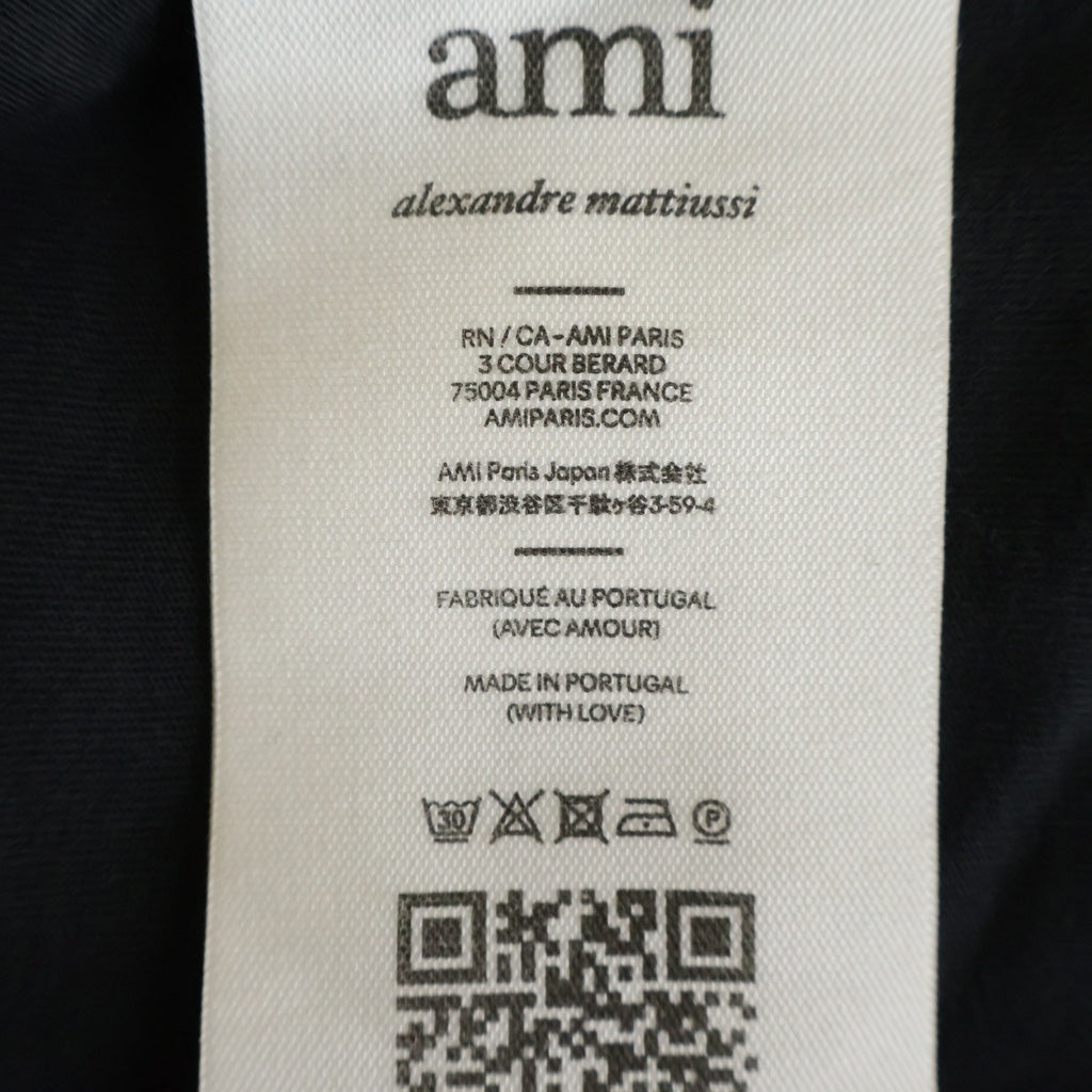 AMI Alexandre Mattiussi(アミアレクサンドルマテュッシ) T-Shirt ハートロゴ刺繍 半袖Tシャツ ブラック BFUTS001.724 BFUTS001.724