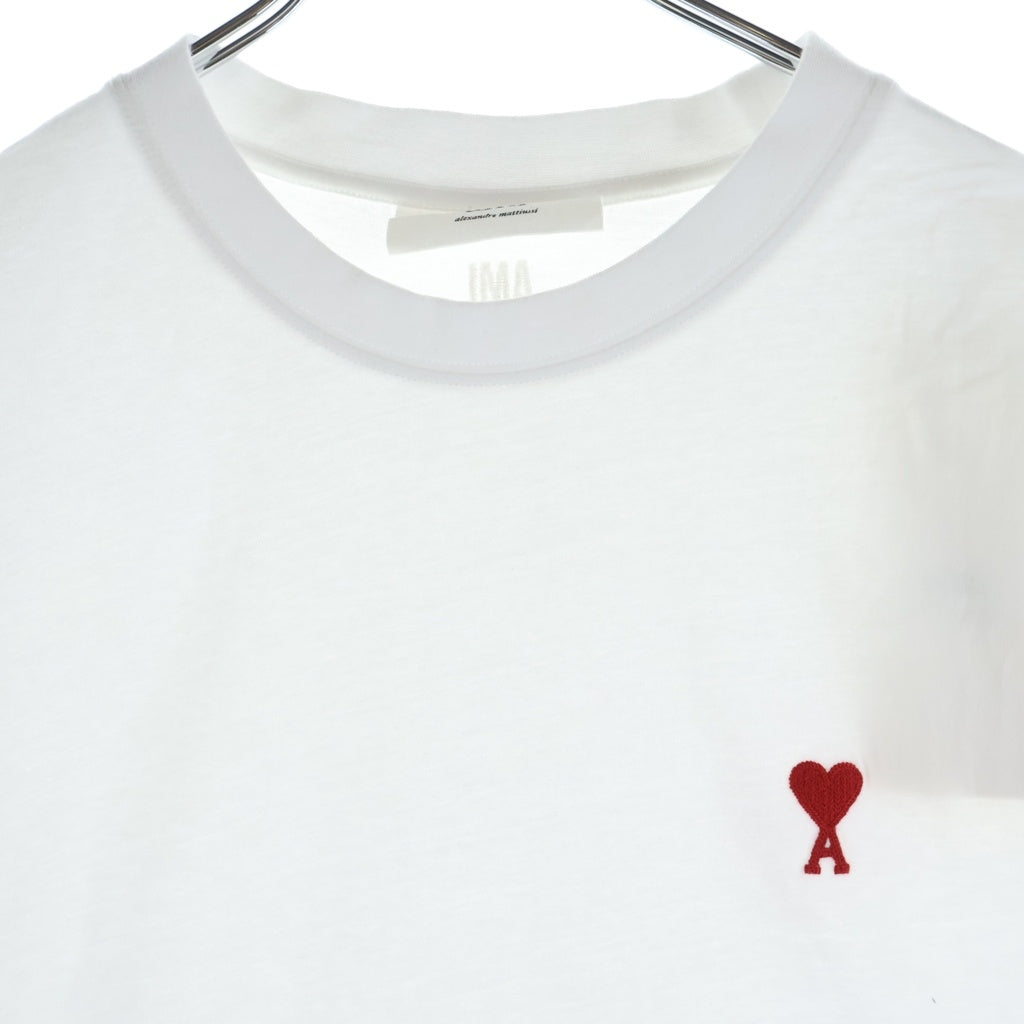 AMI Alexandre Mattiussi(アミアレクサンドルマテュッシ) T-Shirt ハートロゴ刺繍 半袖Tシャツ ホワイト BFHJ108.723 BFHJ108.723