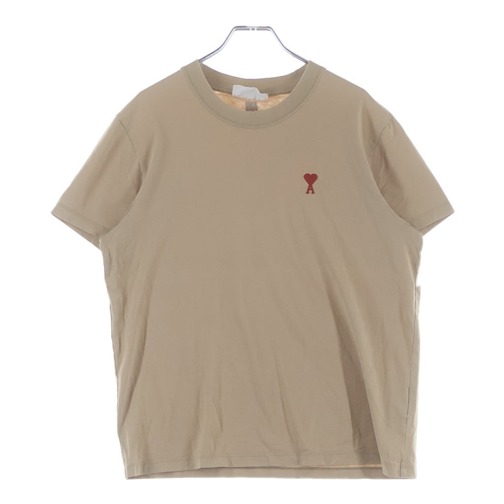 AMI Alexandre Mattiussi(アミアレクサンドルマテュッシ) T-Shirt ハートロゴ刺繍 半袖Tシャツ ベージュ A21HJ108.723