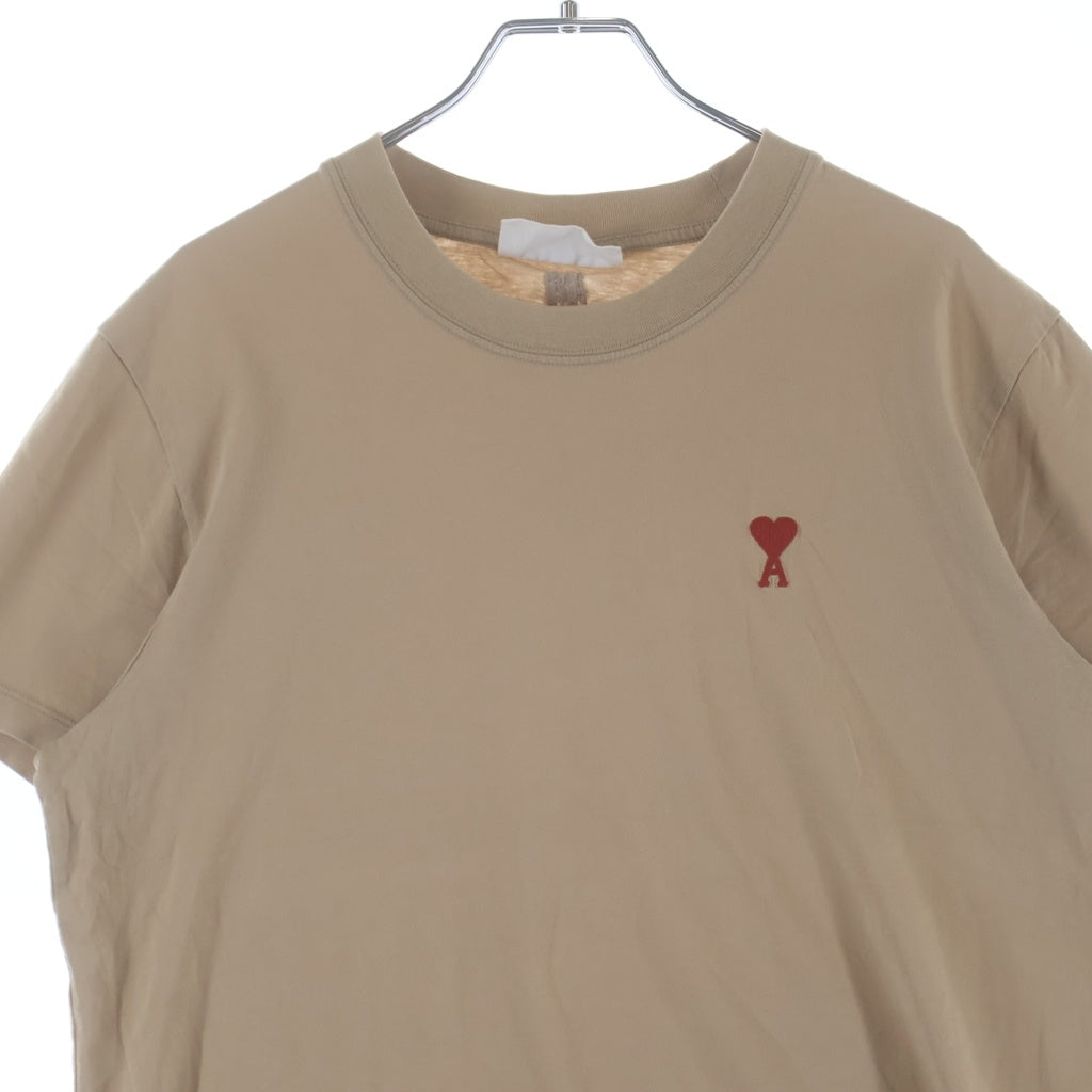 AMI Alexandre Mattiussi(アミアレクサンドルマテュッシ) T-Shirt ハートロゴ刺繍 半袖Tシャツ ベージュ A21HJ108.723