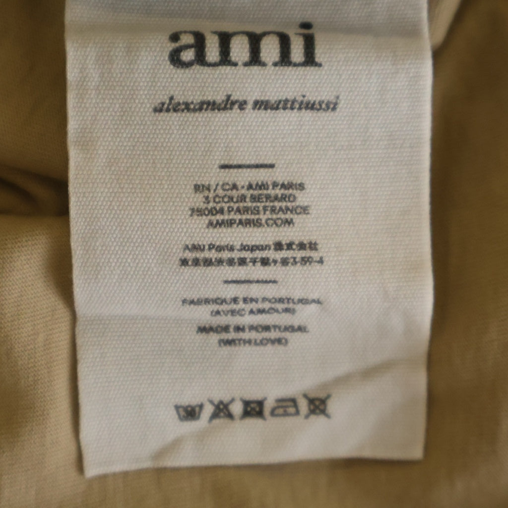 AMI Alexandre Mattiussi(アミアレクサンドルマテュッシ) T-Shirt ハートロゴ刺繍 半袖Tシャツ ベージュ A21HJ108.723