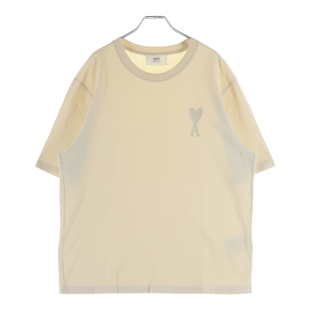AMI Alexandre Mattiussi(アミアレクサンドルマテュッシ) T-Shirt ハートロゴ刺繍 半袖Tシャツ アイボリー UTS002.726 UTS002.726