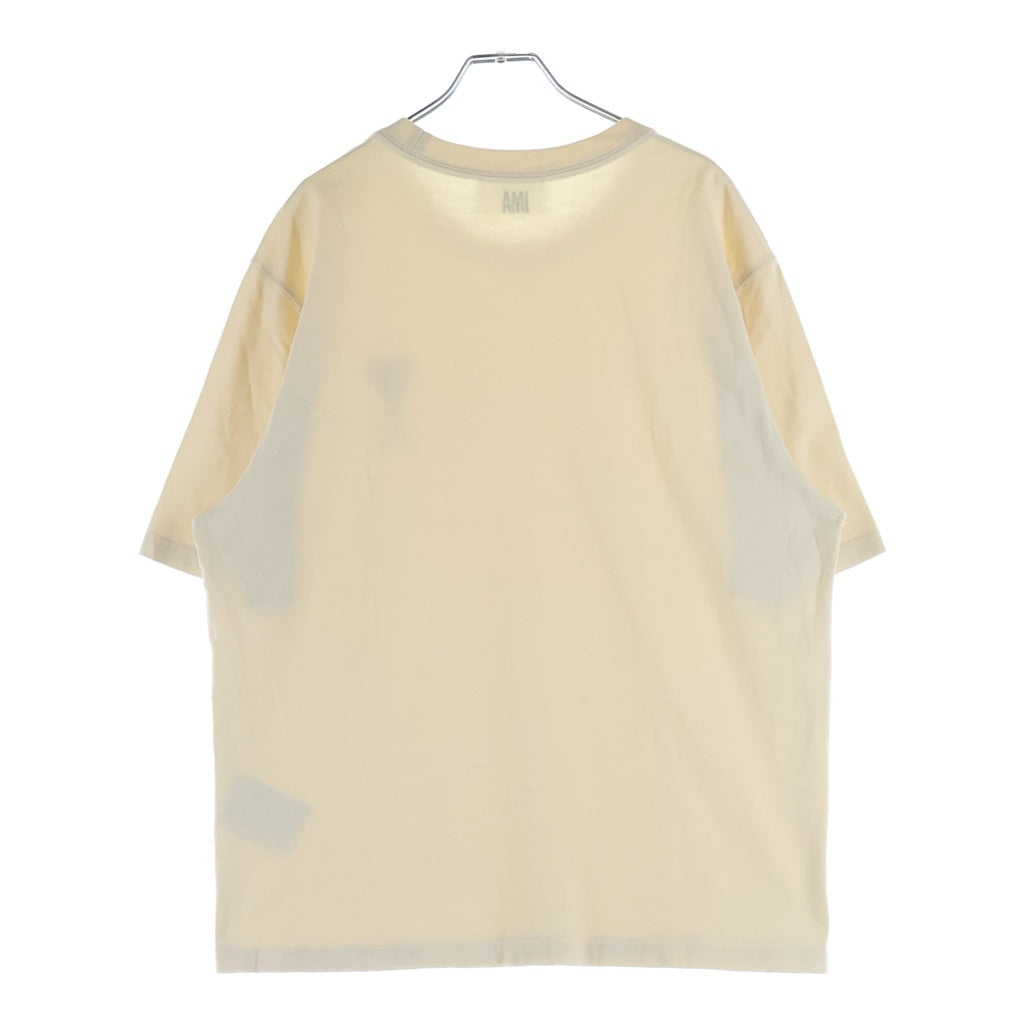 AMI Alexandre Mattiussi(アミアレクサンドルマテュッシ) T-Shirt ハートロゴ刺繍 半袖Tシャツ アイボリー UTS002.726 UTS002.726